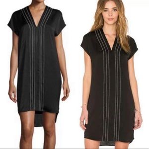 Vince Black Washed Embroidered Casual Dress Size 0